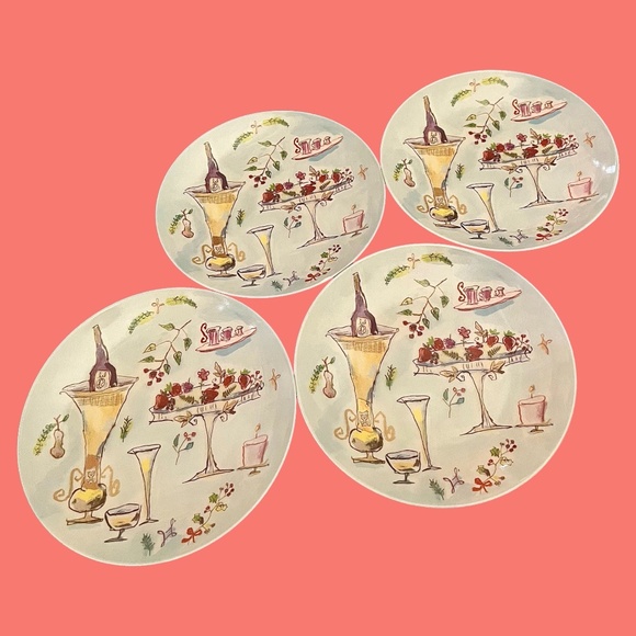 Set of 4 R.S.V.P. Cake/Dessert Plates by CRATE and BARREL - Picture 2 of 5